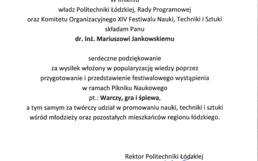 podziękowanie